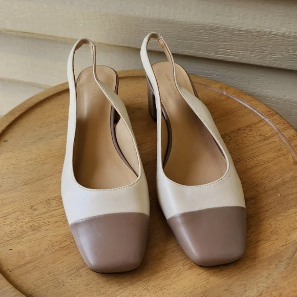 Ann Taylor cap toe block heel dress pumps - Picture 4 of 12